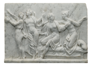Antique Roman Style Marble with the Courtesans after Alcibiades