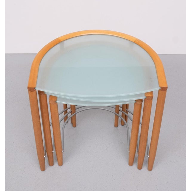 1990s Vintage Italian Nesting Tables, 1990, Set of 3 For Sale - Image 5 of 12