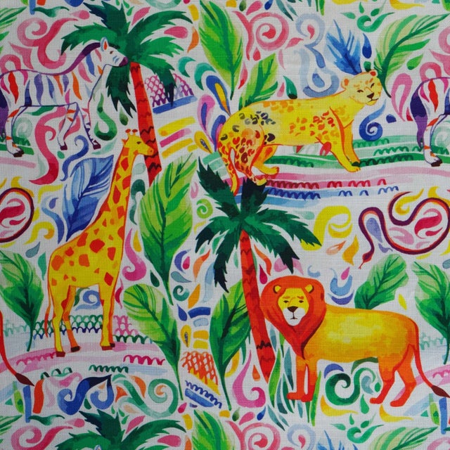 African 22" Journey in the Jungle in Kaleidoscope Pillow For Sale - Image 3 of 3
