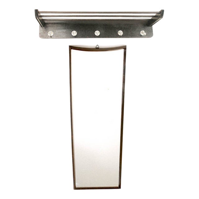 Vintage Coat Rack and Mirror, 1960s, Set of 2 For Sale