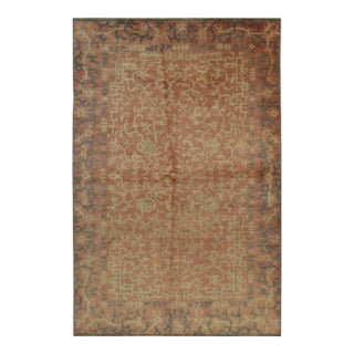 9x12 Lydia Jasmine Coral Traditional Floral Hand Knotted Wool Carpet Rug For Sale