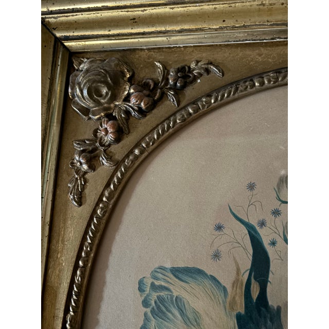 Mid 19th Century Antique Floral Print in Gorgeous Gold Leaf Frame With Roses on Every Corner. For Sale In Philadelphia - Image 6 of 8