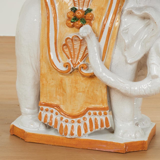 Vintage Italian Terra Cotta Elephant Tray Table or Stand For Sale - Image 11 of 13