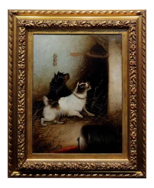 George Armfield - a Pair of Terriers - 19th Century Oil Painting