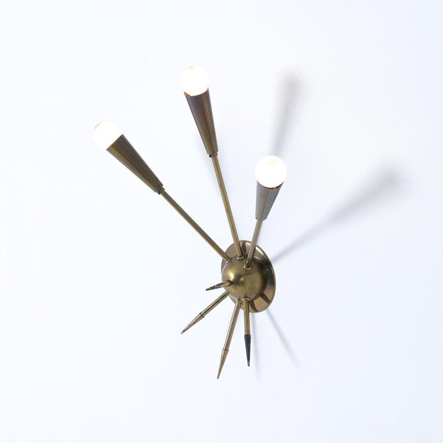 Goldenrod Mid-Century Modern Sputnik Wall Lights, 1950s, Set of 2 For Sale - Image 8 of 16
