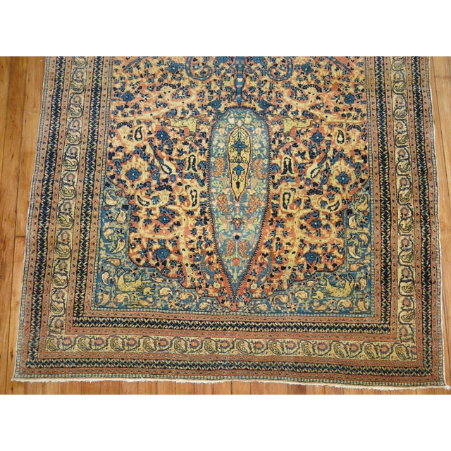 19th Century Pictorial Paradise Animal Hadji Jali Li Tabriz Rug - 4'6" x 6' For Sale - Image 4 of 14