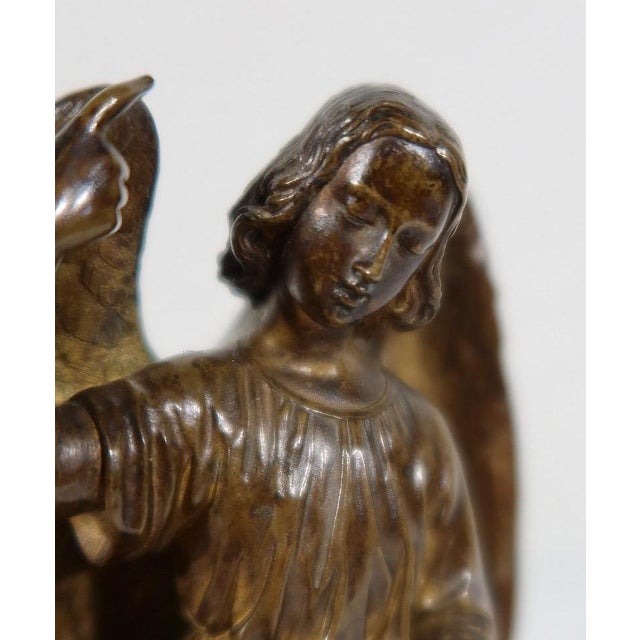 Child Led by an Angel, 1900, Patinated Bronze Sculpture For Sale - Image 5 of 18