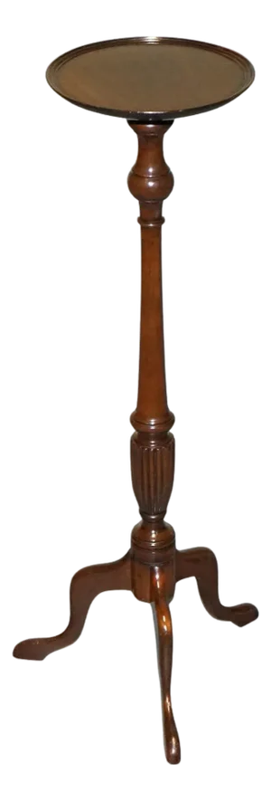 Antique Hardwood Tripod Pedestal Plant Table