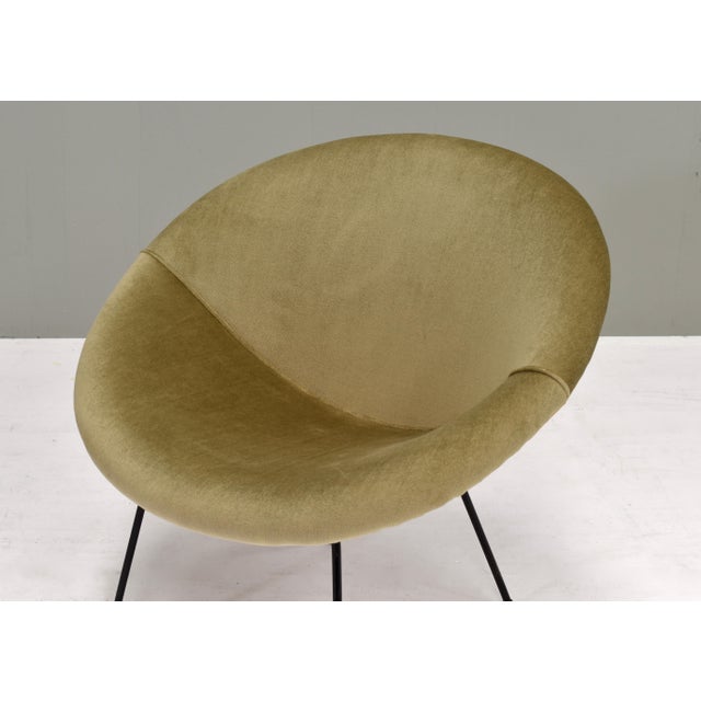 Velvet Circle Armchair, 1950s For Sale - Image 16 of 18