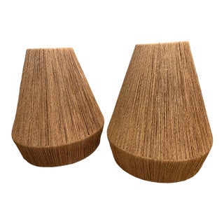 Anthropologie Jute Bungalow Pendants - A Pair For Sale