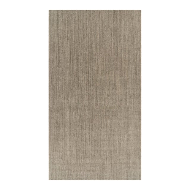 Rug & Kilim’s Oversized Modern Textural Rug With Beige and Gray Striae - 13x24 For Sale