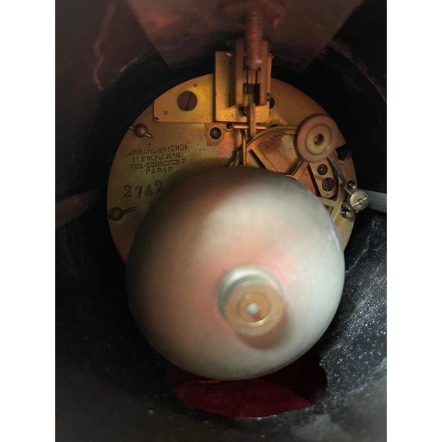 Black Marble Clock from Barrard & Vignon For Sale - Image 10 of 12