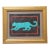 Leopard Minimalism Folk Art Abstract Aqua Sepia Beige Original Oil Painting Cleo Plowden For Sale