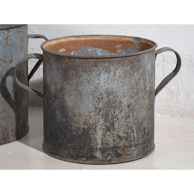 Metal Vintage Metal Buckets, 1920, Set of 3 For Sale - Image 7 of 9