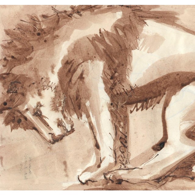 Circus lion watercolor on paper, estate stamp on the back. Marianna Van Rossen Hoogendyk (1924-2008) was born in...
