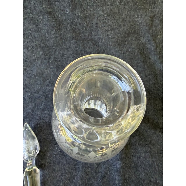 Antique Etched Cut Crystal Decanter For Sale - Image 15 of 18