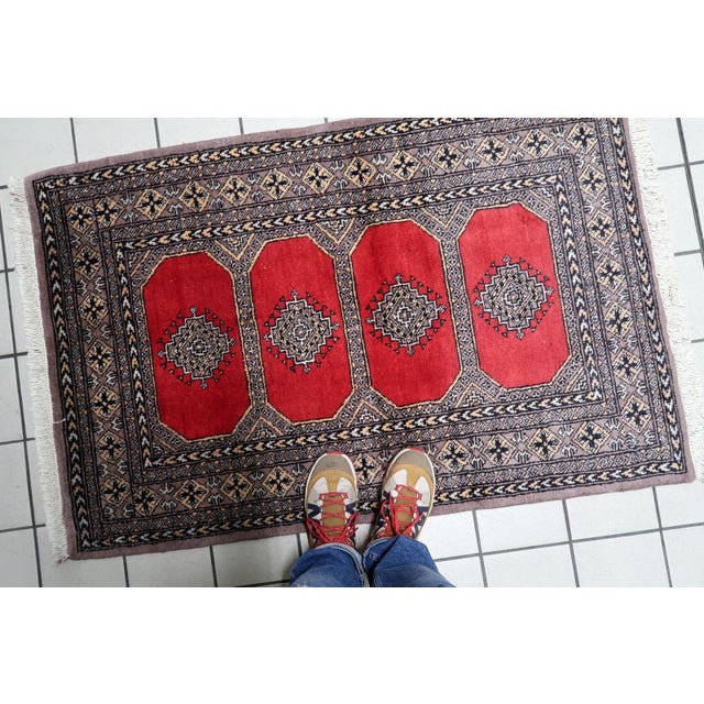1960s 1960s, Vintage Uzbek Bukhara Rug 3' X 5' For Sale - Image 5 of 12