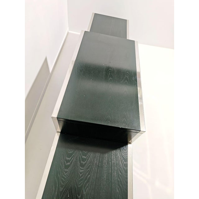 Modular Unit in Dark Green Lacquered Wood with Chromed Metal from Saporiti Italia, Italy, 1970s, Set of 4 For Sale - Image 13 of 16