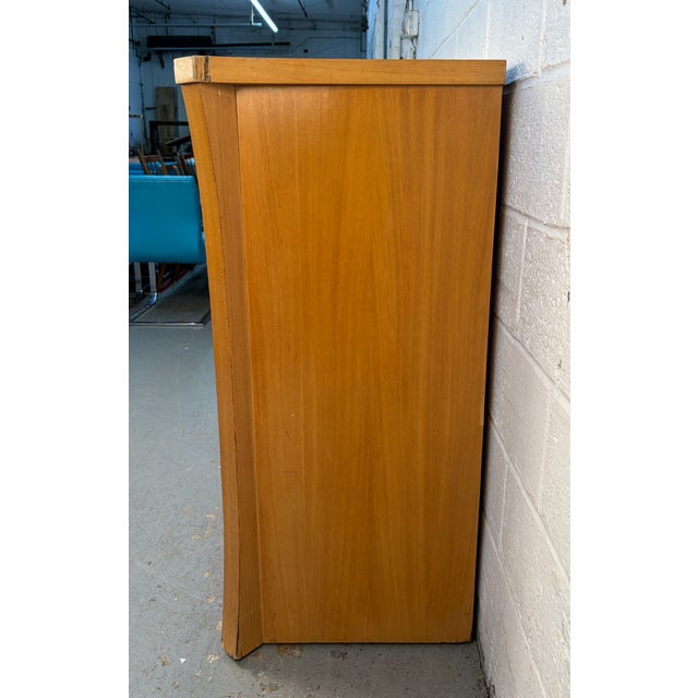 Unique Mid 20th Century High-Boy Dresser W/ Brass Hardware For Sale - Image 4 of 15