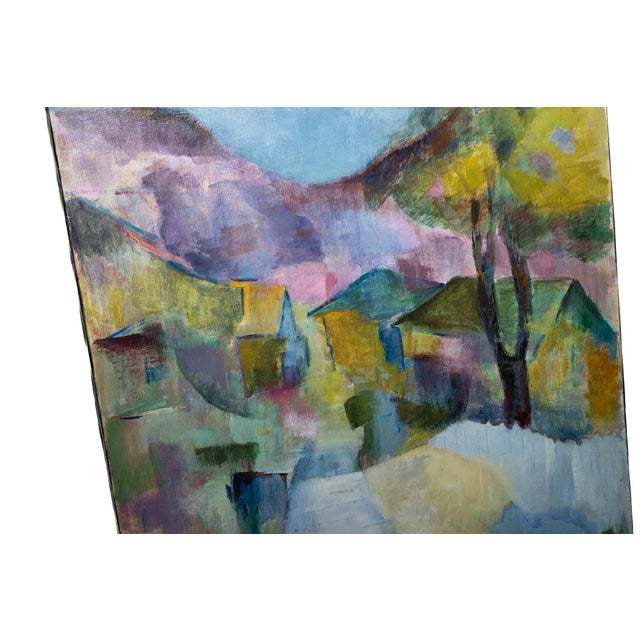 Vintage Pastoral Landscape Painting Signed, 1960's For Sale In Miami - Image 6 of 12