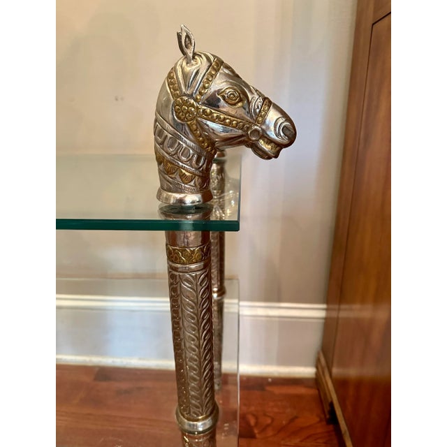 Mid 20th Century Vintage Moroccan Horse Head Two Tiered Side Table For Sale - Image 9 of 10
