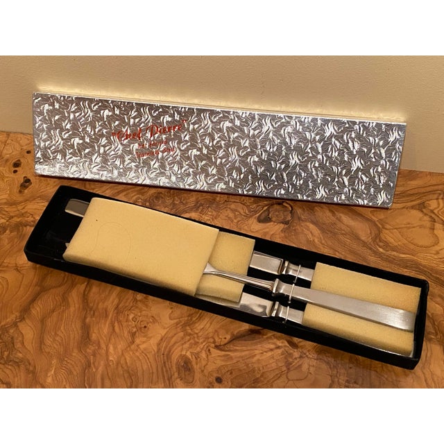 Mid-Century Modern Brand New 1960s Vintage Chef Pierre Hot Forged Stainless Steel Carving Set, Italy- 3 Pieces For Sale - Image 3 of 12