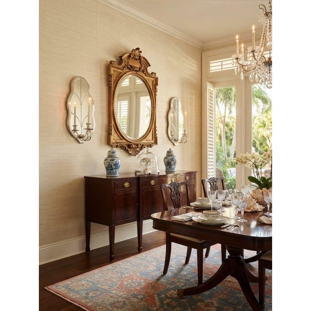 Pair of Vintage Silver-Tone Leaf Mirrored Wall Candle Sconces For Sale - Image 9 of 12