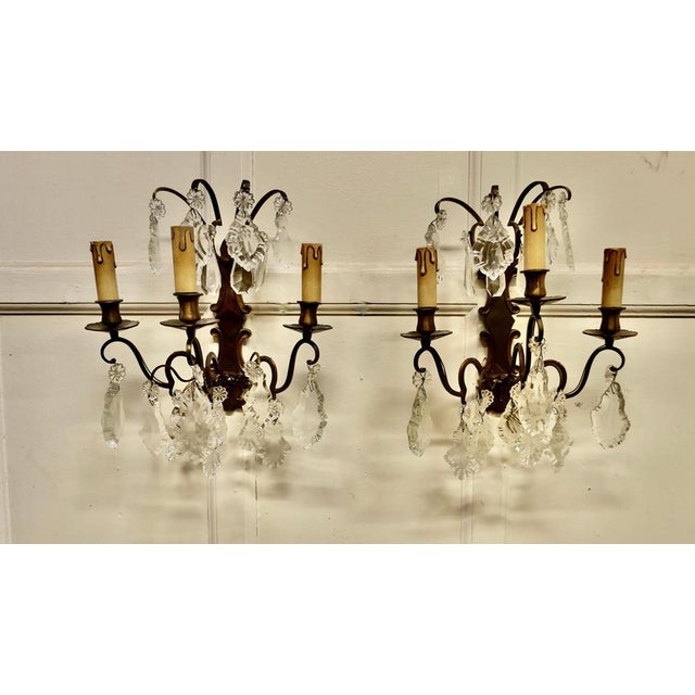1950s Triple Wall Lights, 1950s, Set of 2 For Sale - Image 5 of 6