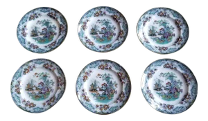 Mid 19th Century Six Sobraon Transferware Plates