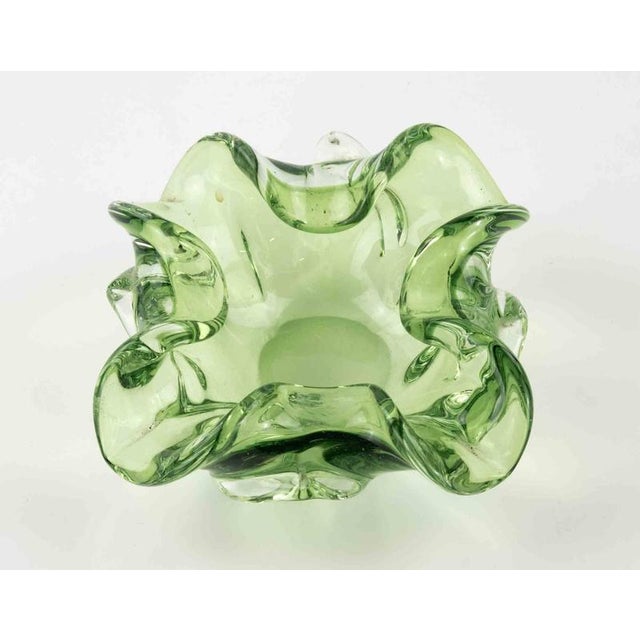 Vintage Murano Green Glass Ashtray, Italy, 1970s For Sale - Image 4 of 7