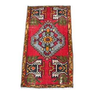 1960s Red Farm HOuse Decor Minis Rug For Sale