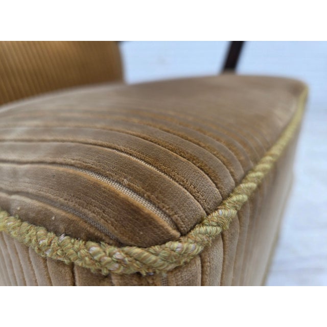 Danish Beech Armchair with Corduro Upholstery, 1950s, For Sale - Image 15 of 18
