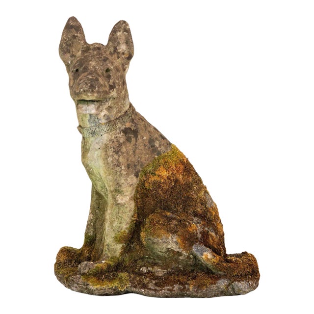 Concrete Shepherd Dog Garden Ornament, English Mid 20th Century For Sale
