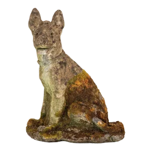 Concrete Shepherd Dog Garden Ornament, English Mid 20th Century