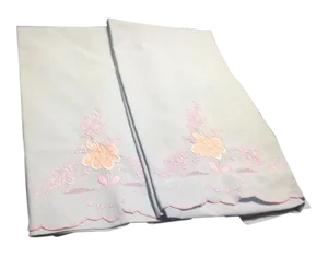 Vintage Blue & Pink Pillowcases - A Pair