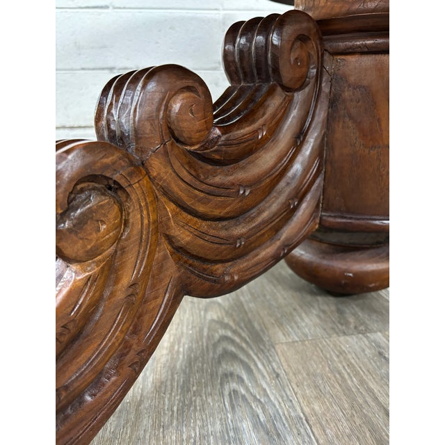Antique French Renaissance Revival Victorian Renaissance Solid Oak Dining Table For Sale - Image 9 of 18