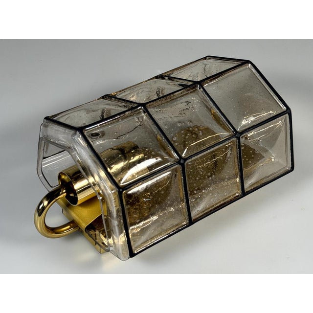 Metal German Glass and Metal Wall Lamp from Glashütte Limburg, 1960s-1970s For Sale - Image 7 of 18