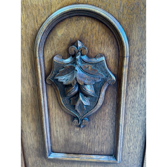 Antique 19th Century Victorian Walnut Marble Top Carved Buffet /Sideboard /Server /Cabinet/Hutch For Sale - Image 4 of 11