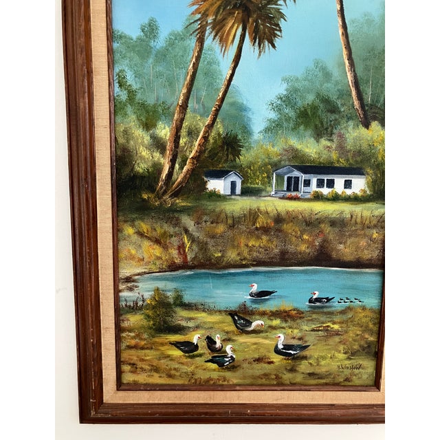 Large Vintage Florida Landscape Painting by M. Winslow For Sale - Image 9 of 11