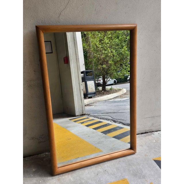 1970s Walnut Wood Framed Mirror by Lenoir Mirror Company For Sale In Miami - Image 6 of 10