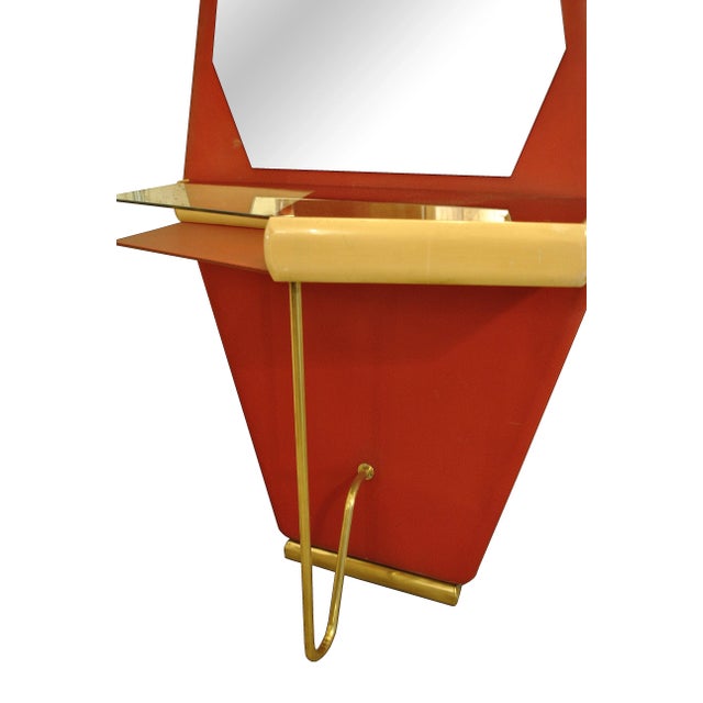 Mid-Century Italian Brass & Wood Console Table, 1960s For Sale - Image 10 of 11