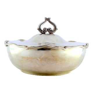 Silver Tureen with Wavy Edges and Openwork Handle on the Lid For Sale