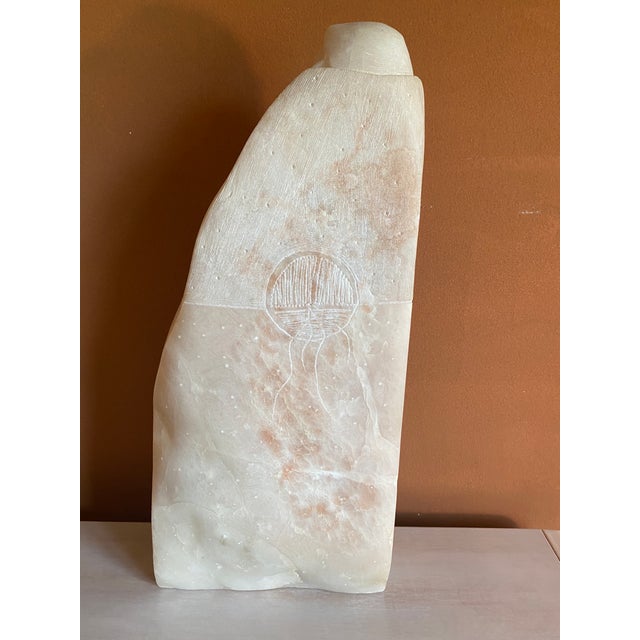 1990s Navajo Figurative Alabaster Sculpture Signed Gregory Johnson For Sale - Image 11 of 13