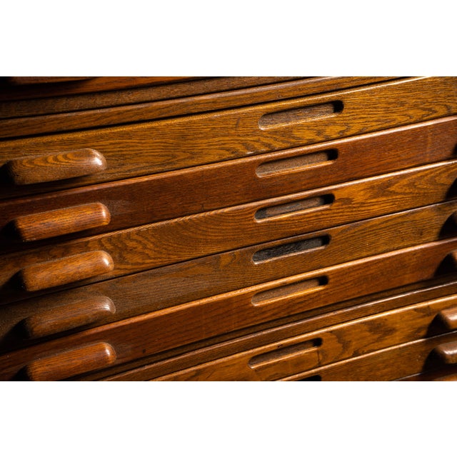 Brown Industrial Antique Four Section Flat File by Hamilton For Sale - Image 8 of 12
