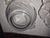 Honfleur pattern partially frosted art glass set of two ice cream dishes and saucer plates.