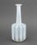 French Opaline Glass Bottle Vase, with alternating milky white and clear glass stripes. 10.75" H x 4.25" Diameter....