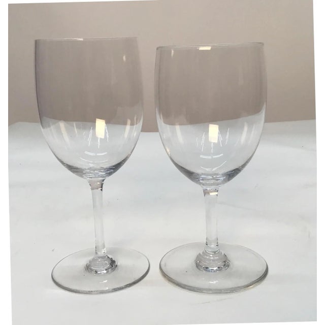 Glass Baccarat France Crystal Wine Glasses - a Pair For Sale - Image 7 of 7