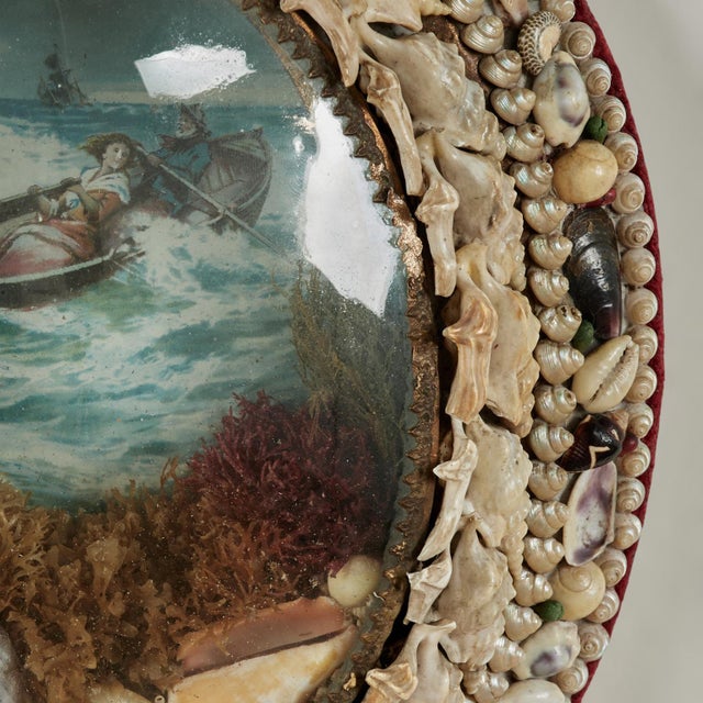 Glass Antique British Colonial Sailors Valentine For Sale - Image 7 of 12