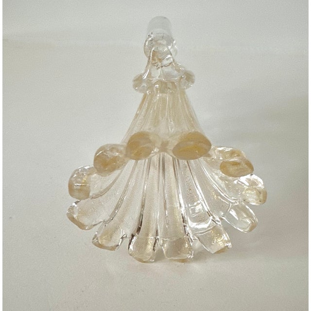 Single Murano Glass Clear and Gold Infused Angel Candle Holder For Sale - Image 14 of 14