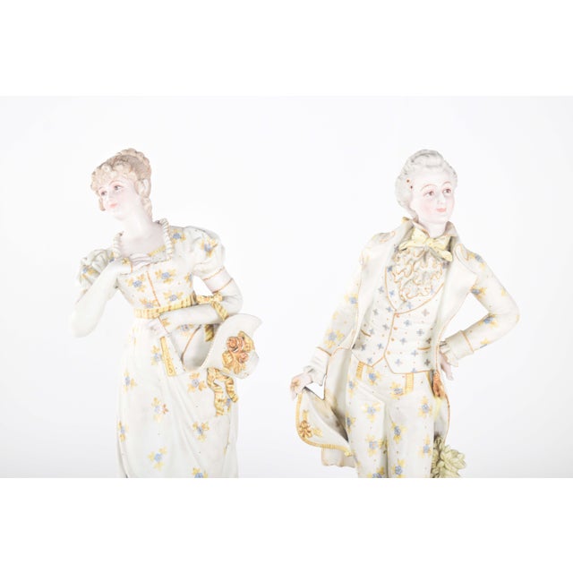 Blue European Porcelain Statuettes, 1910, Set of 2 For Sale - Image 8 of 11